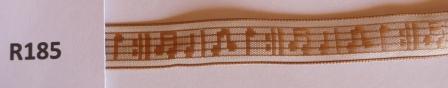 Wired-edge Woven Satin Music Ribbon R185 - Click Image to Close